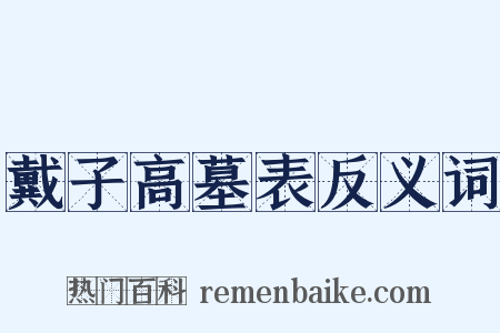 戴子高墓表反义词是什么意思的图片
